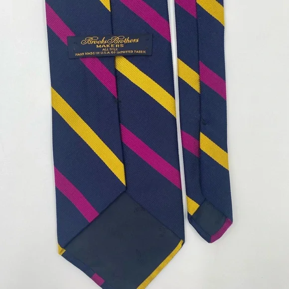 Brooks Brothers Silk Tie with Bold Stripes - Picture 3 of 5
